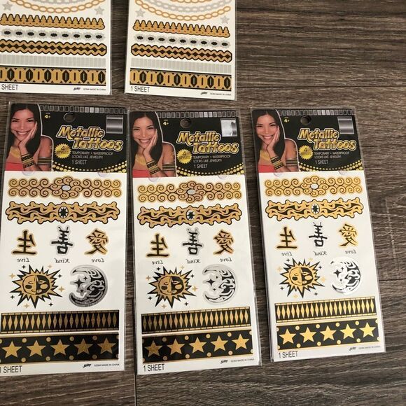 Lot of 10‎ Packs of Brand New Metallic Tattoos - Picture 4 of 5